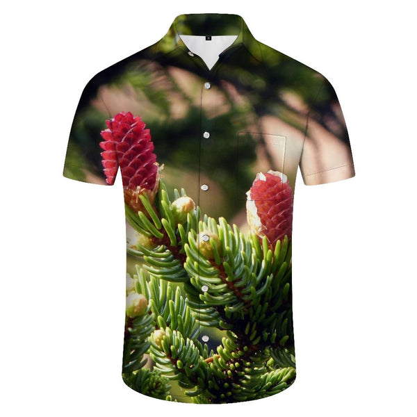 
Trendy Tropical Summer Outfit Hawaiian Button-Down Lapel Pocket Short Sleeve Men's Vintage Beachwear Shirt
                