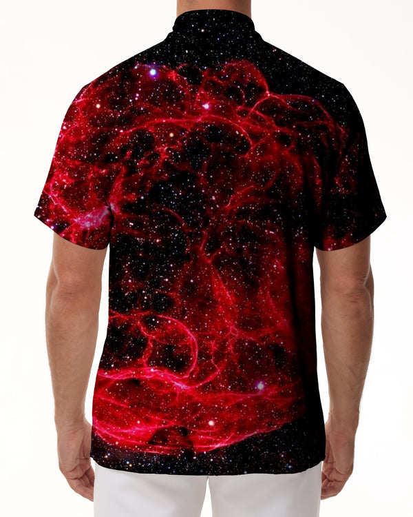 
Art Galaxy Space Casual Men's Street Loose Daily Travel Beach Hawaiian Button Lapel Fashion Pocket Tops
                