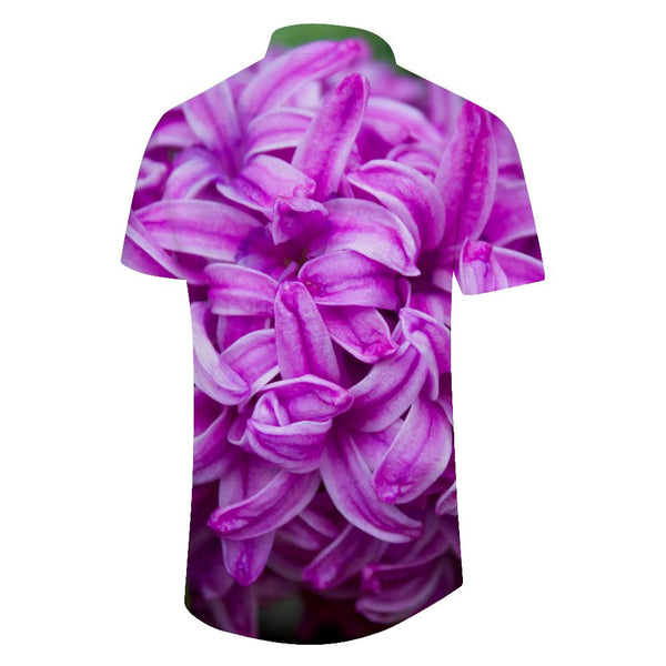 
Beautiful and bright flowers of nature Hawaiian seaside vacation short-sleeved shirt men's casual loose street short-sleeved shirt tops
                