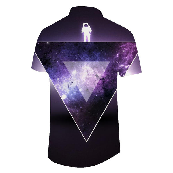 
Men's Hawaiian Shirt Cosmic Purple Aurora Galaxy Short Sleeve Casual Tropical Beach Shirt Suitable for Holiday Parties
                