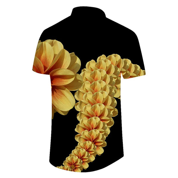 
Yellow Dahlia Hawaiian Shirt Fashion Retro Style Casual Daily Travel Men's Casual Short Sleeve Beach Party
                