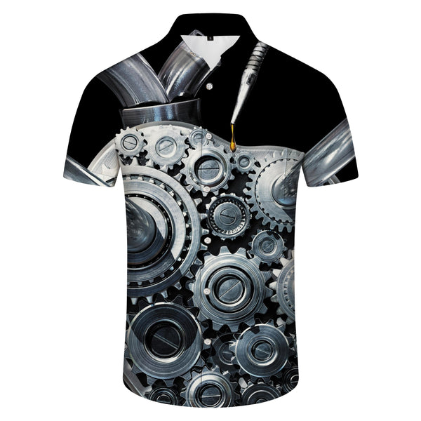 
Fashion men's casual short sleeve 3D printed pattern regular style tops light shirt summer daily shirt
                