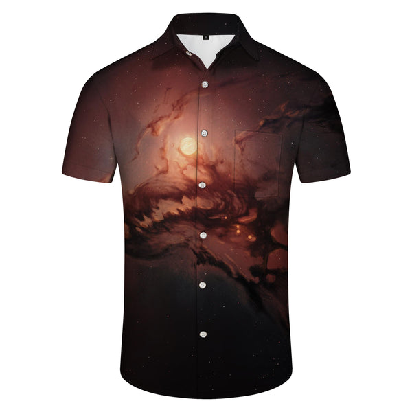
Cloud Wolf Shape Summer Men's Casual Loose Design 3D Printed Pattern Hawaiian Button Beach Ocean Short Sleeve Shirt
                