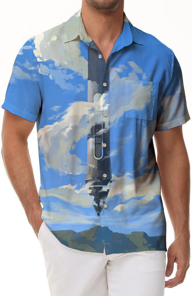 Perfect for Summer Everyday Shirt Pattern Hawaiian Lapel Button Men's Beach Short Sleeve Top Fashion