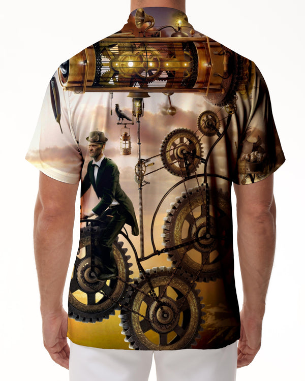 
Retro Printed Men's Street Short Sleeve Shirt Summer Top Short Sleeve Shirt Casual Lapel Short Sleeve Loose and Comfortable
                