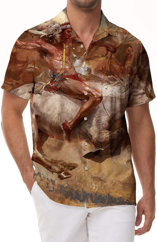 
Art Oil Painting Men's Fashion Hawaiian Shirt Casual 3D Character Printed Shirt Summer Loose Short Sleeve Top Trend Lapel Button Beach Shirt
                