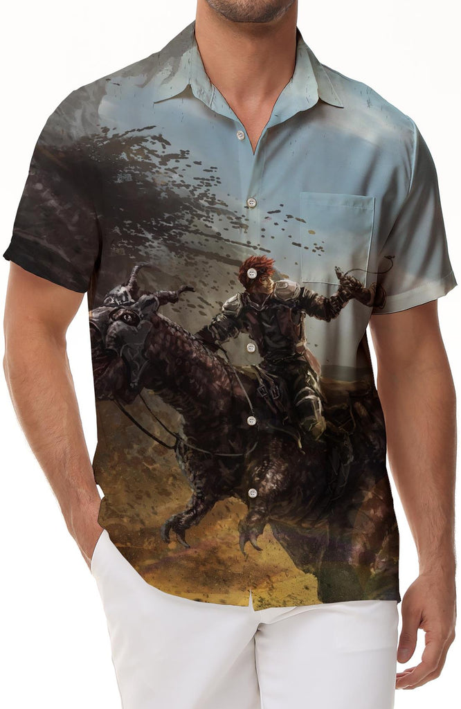Men's Casual Button Shirt 3D Animal Full Print Short Sleeve Fashion Colorful Lapel Hip Hop Summer Vacation Shirt