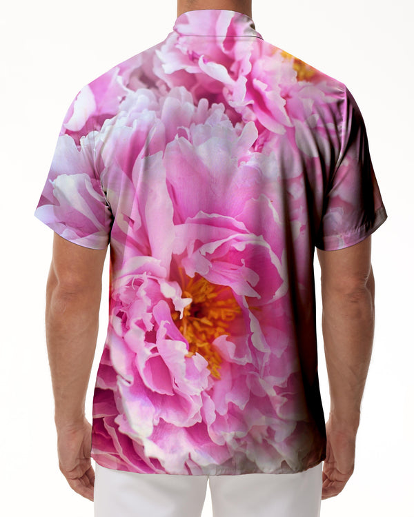 
Men's Hawaiian Rainforest Floral Print Shirt Short Sleeve Casual Beach Vacation Shirt Fashion Street Pink Tops
                