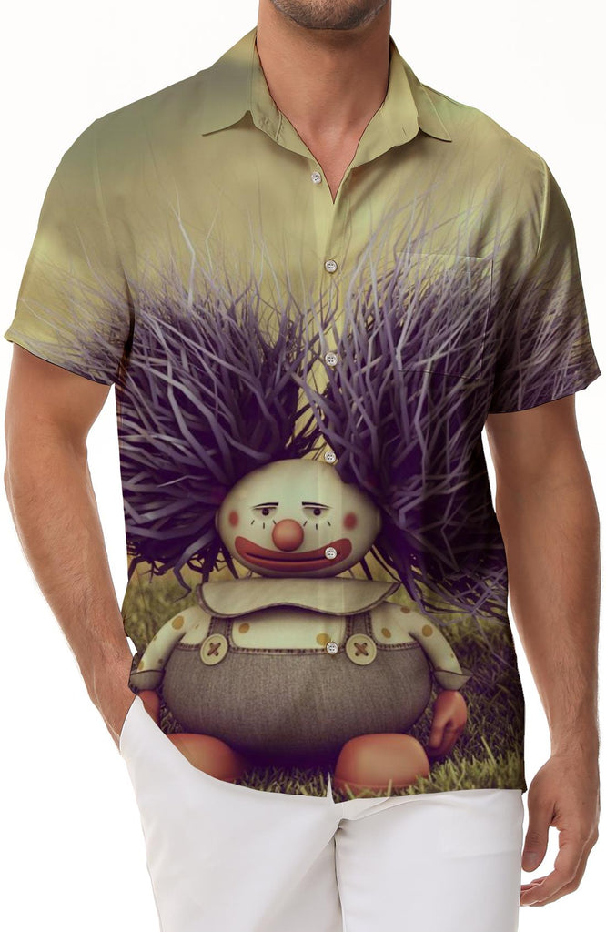 Fun cartoon casual Hawaiian art design casual men's short sleeve design classic short sleeve shirt style