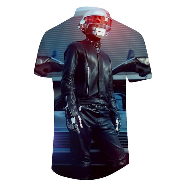 
Cool car retro digital printing pattern Hawaii four seasons beach barbecue men's casual daily shirt outdoor
                