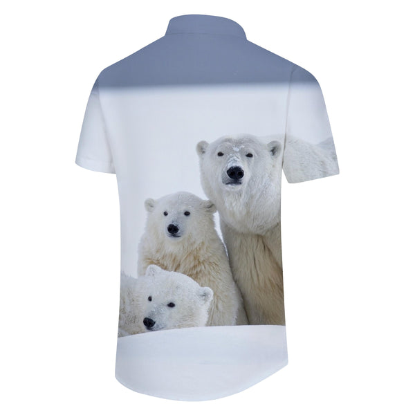 
Lapel 3D Printed Polar Bear Shirt Funny Animal Pattern Men's Tops Summer Loose Indoor Running
                