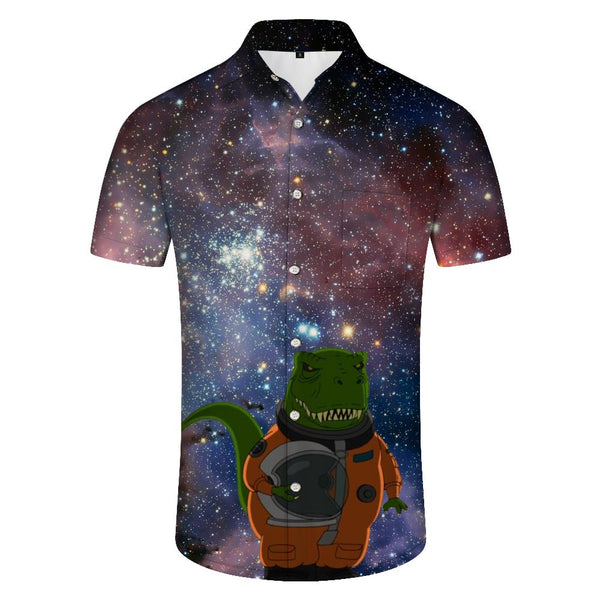 
Dinosaur 3D Printed Casual Men's Tops Casual Fashion Animal Simple Short Sleeve Hawaiian Lapel Button Pocket Short Sleeve Clothes
                