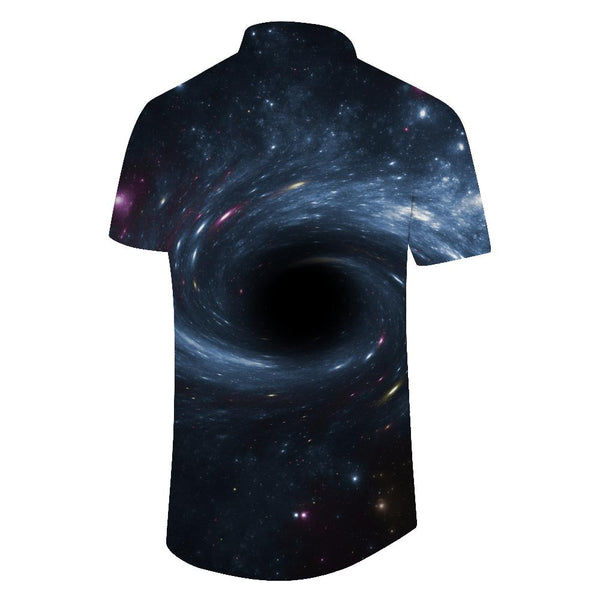 
Fantasy Black Hole Vortex Hawaiian Tropical Four Seasons Short Sleeve Shirt Men's Shirt Short Sleeve Collar Button Beach Shirt Vacation
                