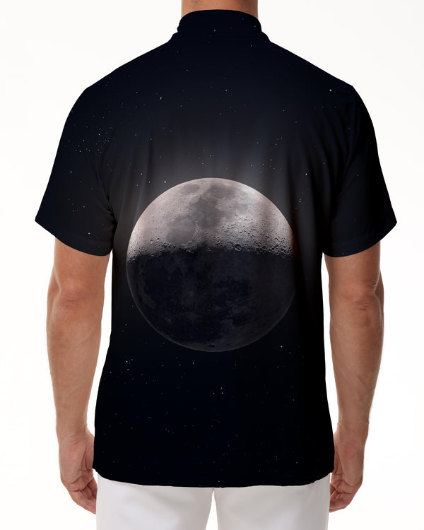 
Black Moon Night Sky Outer Space Galaxy Hawaiian Shirt Men's Casual Summer Short Sleeve Beach Shirt Tops Trend
                