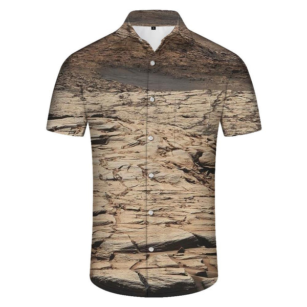 
3D Printed Button Lapel Short Sleeve Shirt Comfortable Breathable Fashion Trend Hawaiian Beach Top
                