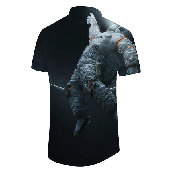 
Black Space Men's 3D Astronaut Print Short Sleeve Shirt Sweatshirt Hawaiian Button Lapel Street Travel Hip Hop Casual Shirt Trend
                