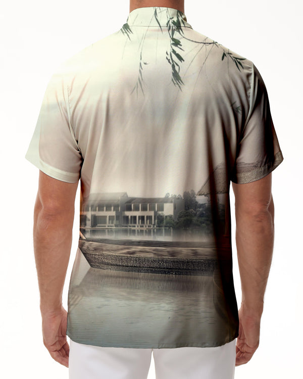 
Jiangnan Retro Men's Short Sleeve Shirt Chinese Style Men's Tops Loose Casual Short Sleeve
                