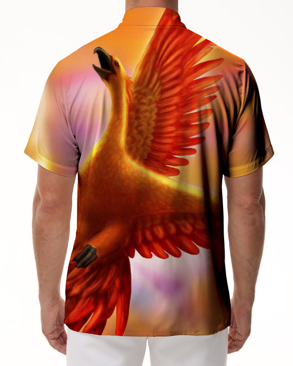 
Colorful Phoenix Hawaiian Tropical Four Seasons Men's Short Sleeve Shirt Casual Shirt Button Shirt Suitable for Summer Seaside Beach
                