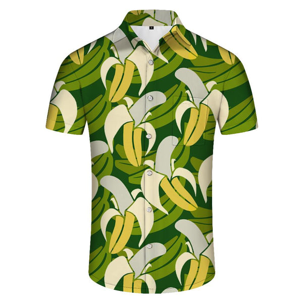 
Banana 3d Print Shirt Men Summer Vacation Tropical Plant Pattern Short Sleeve Hawaiian Shirt Button Lapel Hawaiian Shirt
                