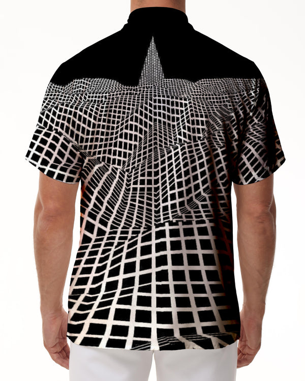 
Geometric Men's Fashion Cool Casual Loose Hawaiian Tropical Back Beach Short Sleeve Shirt Button Down
                