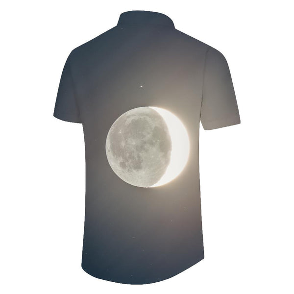 
Moon Men's Casual Short Sleeve Shirt Hawaiian Shirt Men's Casual Tropical Short Sleeve Beach Shirt Tops
                