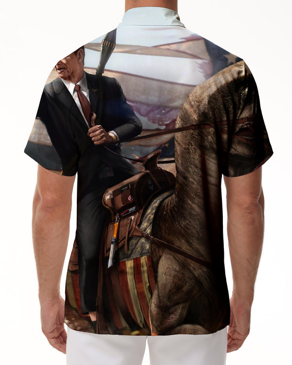 
Hip Hop Streetwear Cartoon Dinosaur 3D Men's Printed Shirt Animal Design Lapel Shirt Men Short Sleeve Seaside Clothes
                