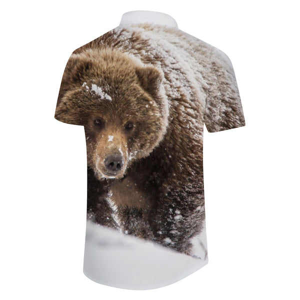 
Big Snow Animal Bear Hawaiian Shirt Short Sleeve Button Shirt Casual Beach Shirt Tops Men
                