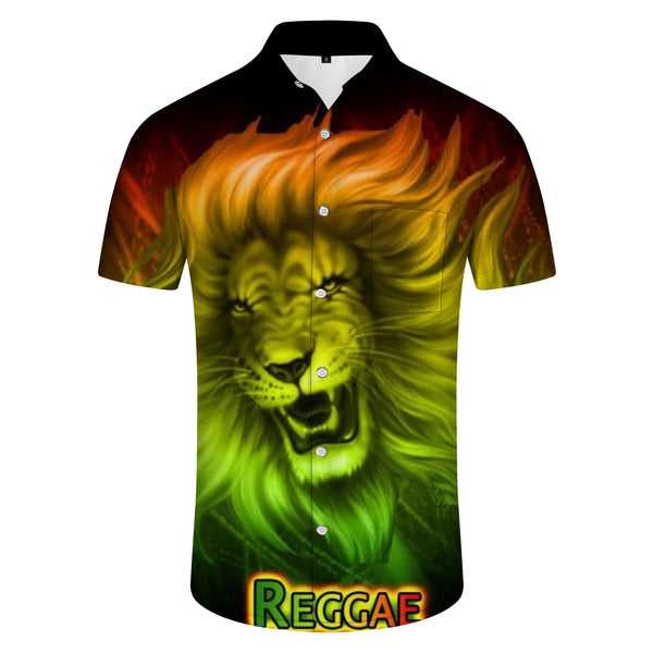 
Rasta Lion Men's Casual Short Sleeve Shirt Hawaiian Button Shirt Loose Lapel Tops Colorful
                