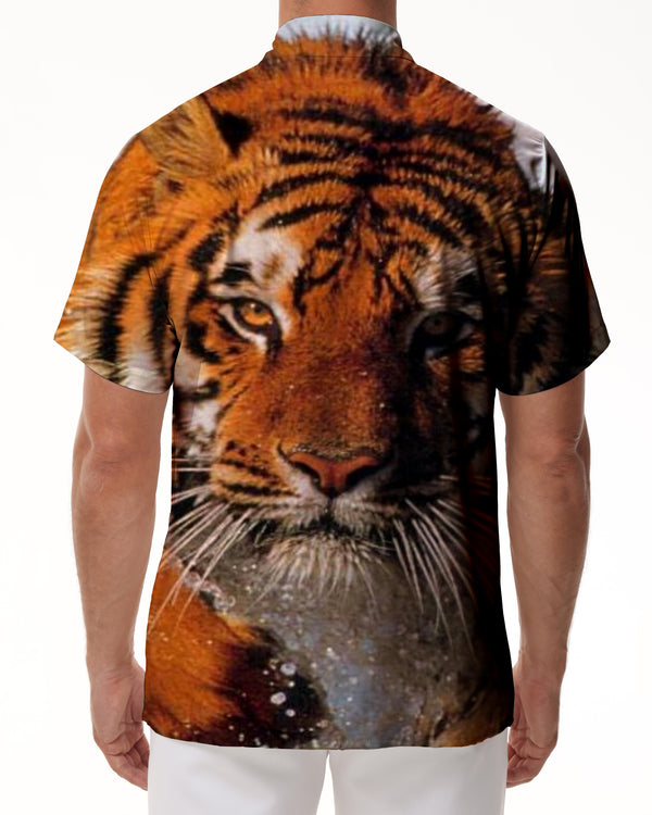 
Cartoon Tiger Hawaiian Shirt for Men, Unisex Summer Beach Casual Short Sleeve Button Down Shirts
                