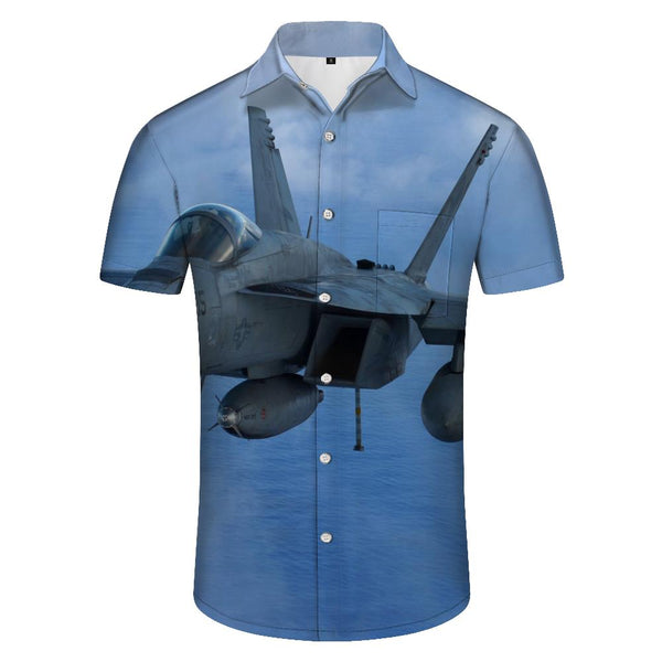 
Navy Blue Warrior Series Printed Short Sleeve Shirt Men's Loose Casual Everyday Street Top Hawaiian Beachwear Blue
                