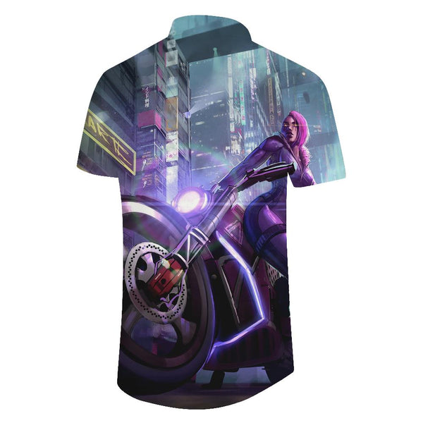 
Sexy Beauty Motorcycle Men's Floral Print Short Sleeve Shirt Casual Lapel Button Beach Summer Shirt Short Sleeve
                