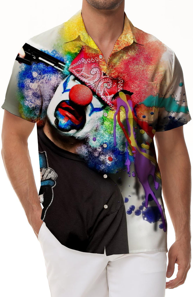 Outdoor men's short sleeve shirt printed short sleeve men's shirt summer men's casual shirt