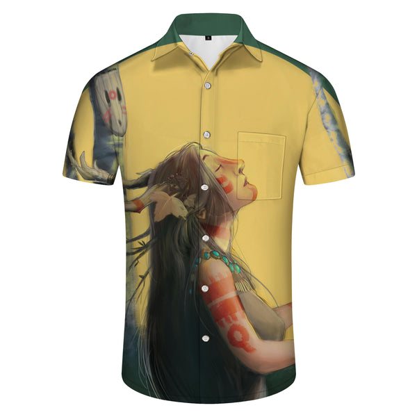
Loose Fit Mens Casual Hawaiian Shirt Button Short Sleeve Tropical Vacation Fun Mens Shirt
                