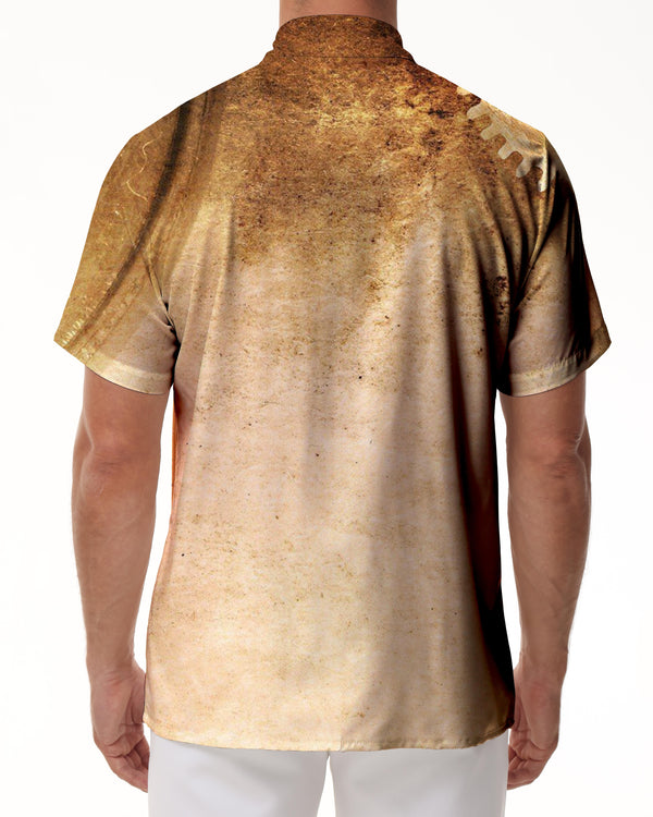 
Abstract brown rust color men's shirt short sleeve regular fit shirt daily casual work regular fit tops
                