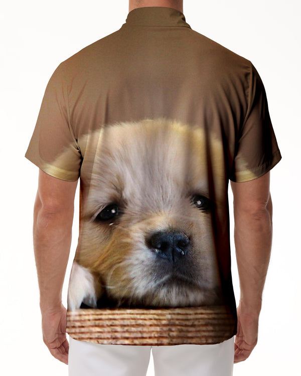 
Puppy Pet Print Men's Casual Short Sleeve Button Shirt Loose Tropical Summer Beach Shirt Men
                