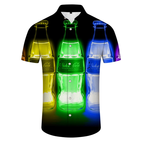 
Colorful summer design 3D printed shirt cola beverage bottle flower short sleeve men's short sleeve street top popular
                