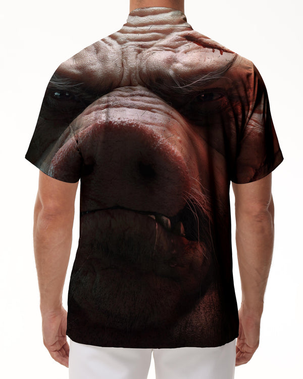 
Playful piglet print Hawaiian shirt trendy tropical summer wear for men retro beachwear
                