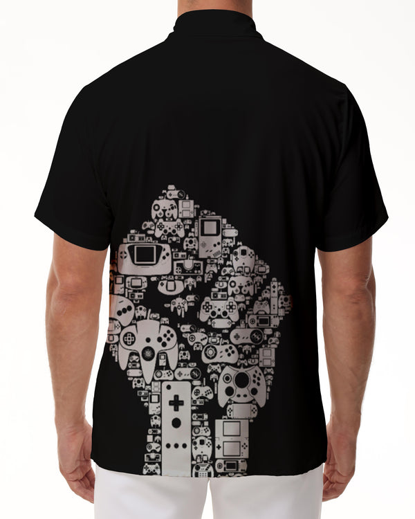 
Fist Black Personalized Men's Casual Short Sleeve Shirt Loose Fit Hawaiian Tropical Button Short Sleeve Shirt Tops
                