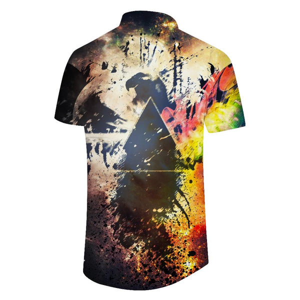 
Paint abstract shirt men casual lapel color paint pattern short sleeve shirt men tops fashion summer
                