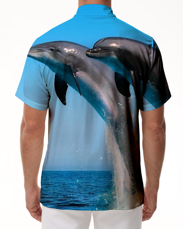 
Men's 3D Dolphin Print Hawaiian Shirt Harajuku Style Button Short Sleeve Shirt Fashion Streetwear
                