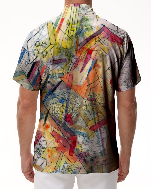 
Head Graffiti Print Short Sleeve Beach Shirt Street Retro Style Summer Fashion Hawaiian Shirt Men's Casual Loose Short Sleeve Shirt Polyester
                