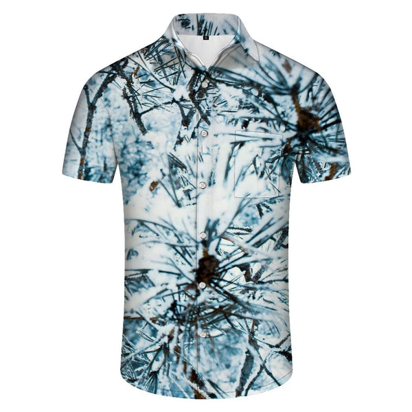 
Fashion Printed Tropical Shirt Men's Loose Seaside Casual Short Sleeve Button-down Beach Vacation Shirt
                