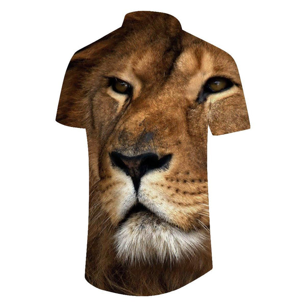 
Beautiful Mighty Lion Portrait Men's Casual Shirt Short Sleeve Hawaiian Casual Shirt Regular Style Top Beach Ocean
                