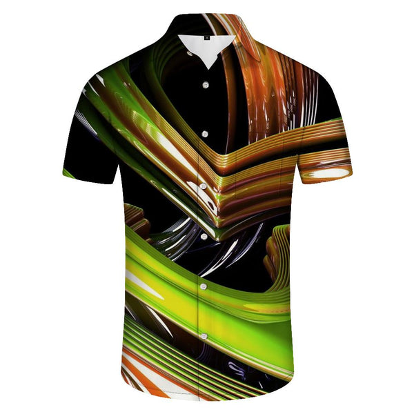 
Short Sleeve 3D Printed Mens Casual Vacation Summer Loose Fit Casual Button Hawaiian Shirt
                