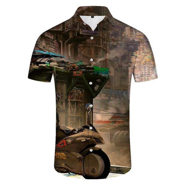 
Men's Short Sleeve Retro Fashion Fun Trend Short Sleeve Shirt Lapel Beach Style Casual Shirt
                