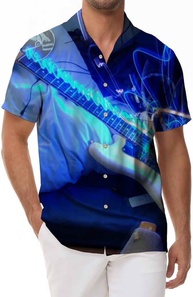 Electronic Bella Musical Instrument Cool Hip Hop Men's Short Sleeve Beach Retro Hawaiian Shirt Summer