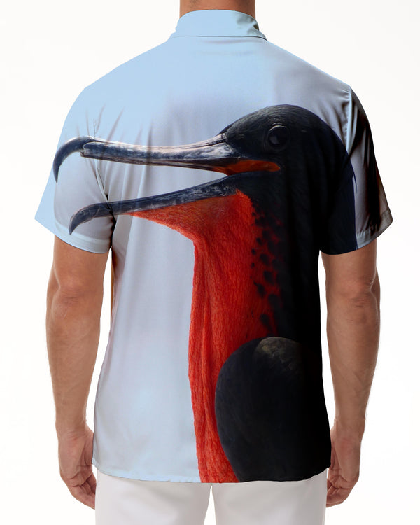 
Art Bird Red Men's Hawaiian Shirt Casual Short Sleeve Button Seaside Beach Clothing
                