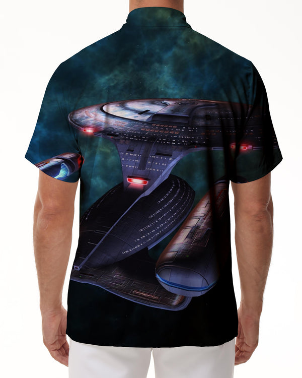 
Men's Hawaiian Shirt Alien Spaceship Star Print Style Short Sleeve Casual Shirt
                