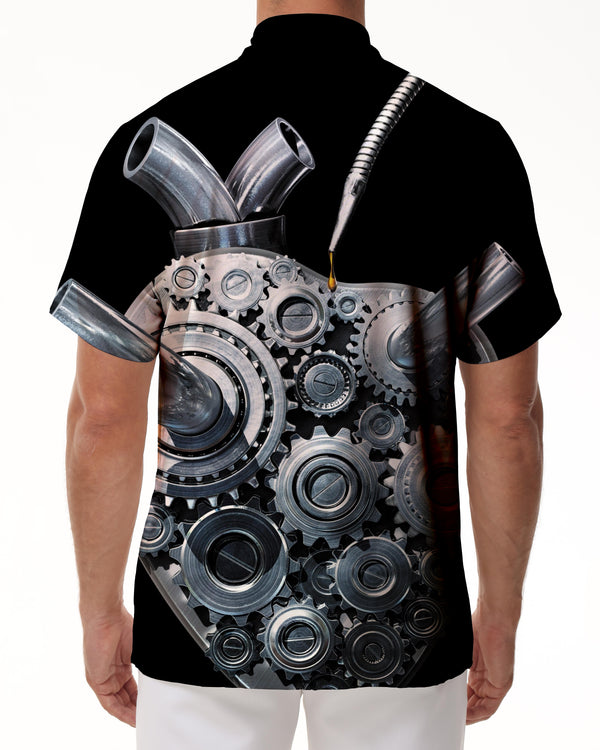 
Fashion men's casual short sleeve 3D printed pattern regular style tops light shirt summer daily shirt
                