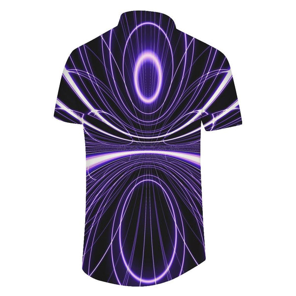 
3D printing pattern personalized cool casual loose men's casual loose regular black purple short-sleeved shirt Hawaiian style
                